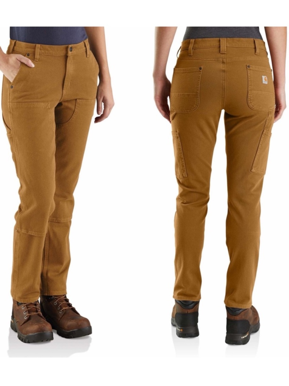 Carhartt Rugged Flex Relaxed Fit Double Front Carpenter Pants Brown 24W NWT